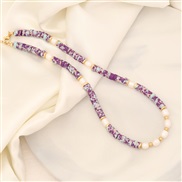 (1 )original  fashion natural necklace  temperament Pearl clavicle chain I stainless steel