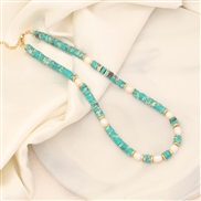(2 green )original  fashion natural necklace  temperament Pearl clavicle chain I stainless steel