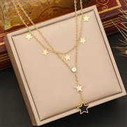 (1 )  star Moon clavicle chain  temperament multilayer chain  fashion stainless steel