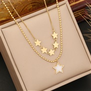 (3 )  star Moon clavicle chain  temperament multilayer chain  fashion stainless steel