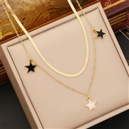 (4 )  star Moon clavicle chain  temperament multilayer chain  fashion stainless steel