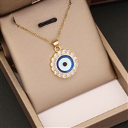 (2 )  personality eyes pendant  bronze embed zircon necklace  fashion