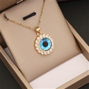 (6 )  personality eyes pendant  bronze embed zircon necklace  fashion