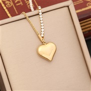 (7 )occidental style  multicolor enamel love pendant  fashion stainless steel necklace  temperament clavicle chain