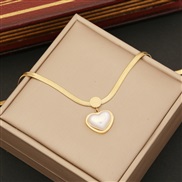 (1  necklace)  fashion Pearl love necklace  temperament stainless steel clavicle chain I