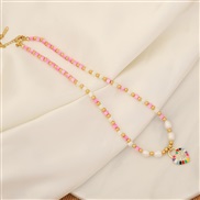 (2 )original  fashion natural necklace  temperament Pearl clavicle chain I love pendant