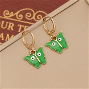 (6  green)occidental style  fashion enamel butterfly earrings  ear stud eyes Earring  temperament ear studE