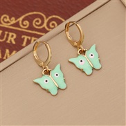 (7 Ligh green )occidental style  fashion enamel butterfly earrings  ear stud eyes Earring  temperament ear studE