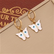 (8  white)occidental style  fashion enamel butterfly earrings  ear stud eyes Earring  temperament ear studE