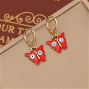 (1   red)occidental style  fashion enamel butterfly earrings  ear stud eyes Earring  temperament ear studE