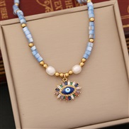 (4  sapphire blue  Eye )original  multicolor Shells necklace  natural Pearl  personality zircon eyes pendant