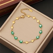 (3  green)  personality enamel eyes bracelet  fashion love  stainless steel