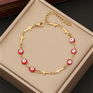 (7  red)  personality enamel eyes bracelet  fashion love  stainless steel