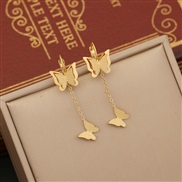 (3 )frosting three-dimensional butterfly necklace  fashion tassel  stainless steel clavicle chain