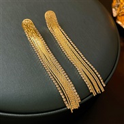 ( Silver needle  Gold Tassels)elegant zircon long style tassel silver earrings gold occidental style fashion high tempe