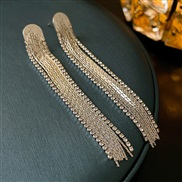 ( Silver needle  Silver Tassels)elegant zircon long style tassel silver earrings gold occidental style fashion high tem