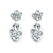 ( White Diamond )occidental style exaggerating Acrylic earrings womanins trend Rhinestone earring Bohemia long style Ea