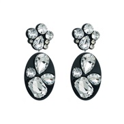 ( Black  White Diamond )occidental style exaggerating Acrylic earrings womanins trend Rhinestone earring Bohemia long s