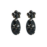 ( Black   Black )occidental style exaggerating Acrylic earrings womanins trend Rhinestone earring Bohemia long style Ea