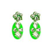 (Ligh green )occidental style exaggerating Acrylic earrings womanins trend Rhinestone earring Bohemia long style Earring