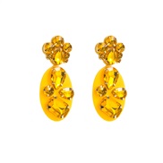 (yellow )occidental style exaggerating Acrylic earrings womanins trend Rhinestone earring Bohemia long style Earring