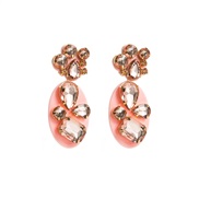 ( light pink )occidental style exaggerating Acrylic earrings womanins trend Rhinestone earring Bohemia long style Earri