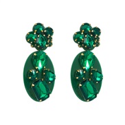 (green )occidental style exaggerating Acrylic earrings womanins trend Rhinestone earring Bohemia long style Earring