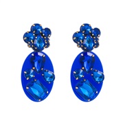( sapphire blue )occidental style exaggerating Acrylic earrings womanins trend Rhinestone earring Bohemia long style Ea