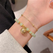 (D 16 Golden green)Double layer new medium retro bracelet personality high temperament samll samll