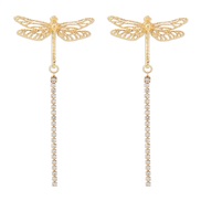 ( Gold)E occidental style wind personality insect Earring   temperament brief earring hollow diamond claw chain earrings