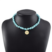 ( Eye )occidental style eyes turquoise necklace  Bohemian style chain Irregular beads