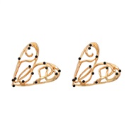 ( Gold)earrings occidental style earrings heart-shaped Alloy Earring woman fashion pattern butterfly ear stud