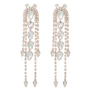 ( Gold)super claw chain fully-jewelled tassel earrings exaggerating occidental style Earring woman Alloy diamond banquet