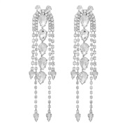 ( Silver)super claw chain fully-jewelled tassel earrings exaggerating occidental style Earring woman Alloy diamond banq
