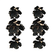 ( black)spring flowers earrings occidental style Earring woman Bohemian style multilayer Alloy flowers earring