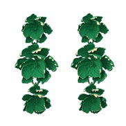 ( green)spring flowers earrings occidental style Earring woman Bohemian style multilayer Alloy flowers earring