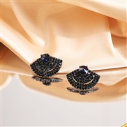 (E335  9/ jewelry blue )occidental style sector multilayer row diamond earrings  retro zircon ear stud samll Earring wo
