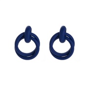 ( blue) occidental style earrings Alloy circle brief geometry fashion ear stud woman