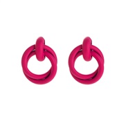 ( rose Red) occidental style earrings Alloy circle brief geometry fashion ear stud woman