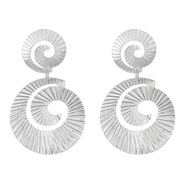 ( Silver)ins wind Alloy earrings occidental style Earring woman trend brief Metal geometry