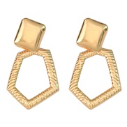 ( Gold)ins wind Alloy earrings occidental style Earring woman trend brief Metal more geometry