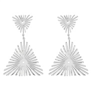 ( Silver)Alloy earrings occidental style Earring woman trend brief Metal triangle sun flower geometry