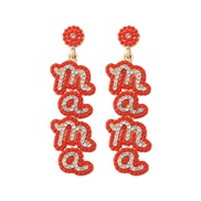 ( red)occidental style fashion brief Bohemian style diamond Wordmama personality exaggerating long style earring