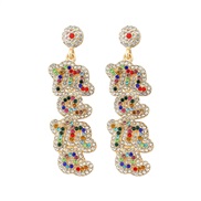 ( Color)occidental style fashion brief Bohemian style diamond Wordmama personality exaggerating long style earring