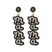 ( black)occidental style fashion brief Bohemian style diamond Wordmama personality exaggerating long style earring