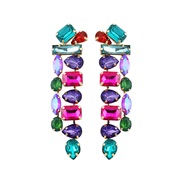 ( Color)occidental style fashion super Alloy diamond fully-jewelled long style tassel earring temperament earrings Earr