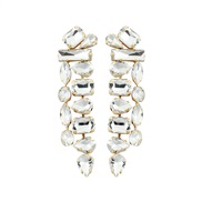( white)occidental style fashion super Alloy diamond fully-jewelled long style tassel earring temperament earrings Earr