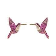 (purple)fashion creative brief occidental style creative animal samll ear stud personality exaggerating earrings