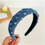 ( blue ) same style classic jean Headband high Headband brief wind woman