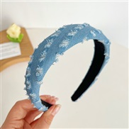 ( light blue  ) same style classic jean Headband high Headband brief wind woman